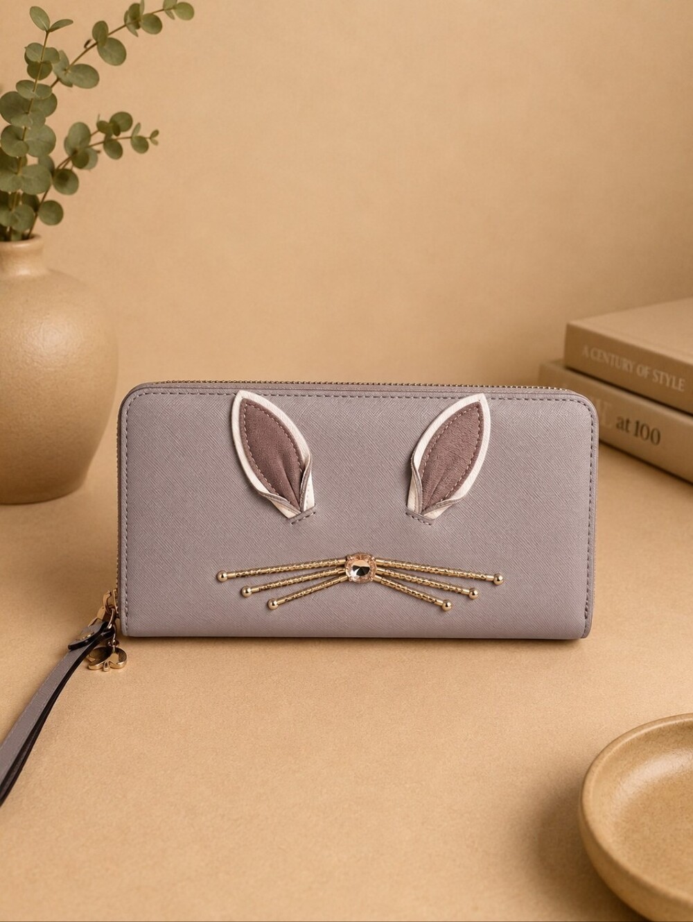 Kate Spade Make Magic Rabbit Lacey Bunny Zip Around Wallet EUC